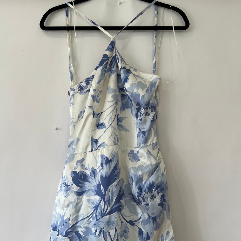 Reformation Myla Silk Maxi Dress Floral Meringue Blue White Size 8 NWT - Picture 6 of 12